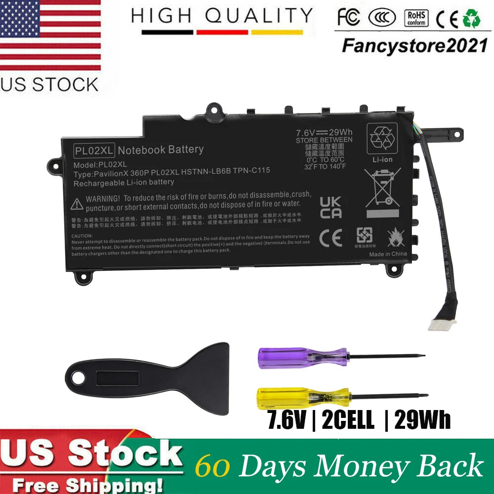 Fancy PL02XL Battery for HP Pavilion 11-n x360 11-n010dx 751875-001 751681-421