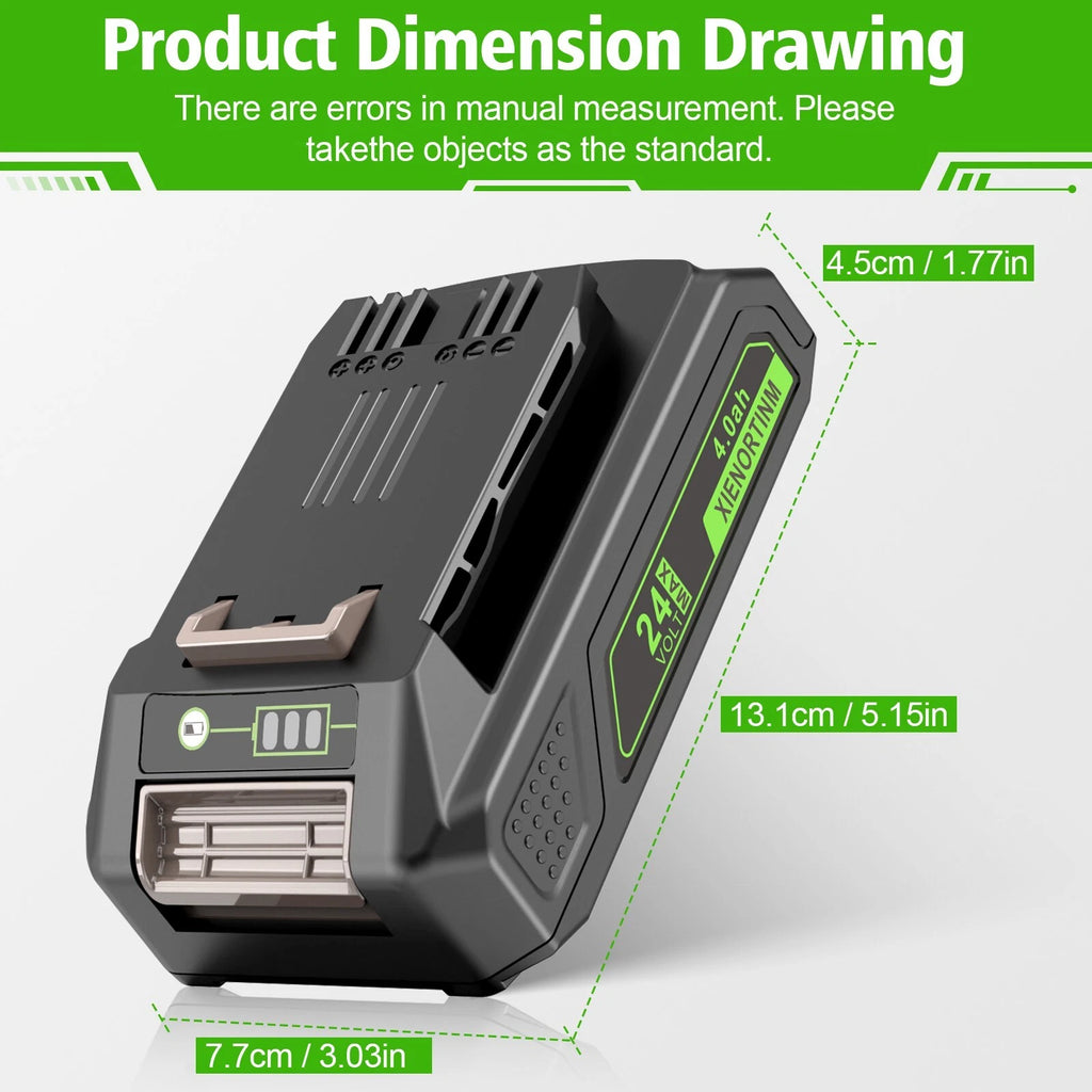 XIENORTINM 24v battery 4.0Ah for greenworks