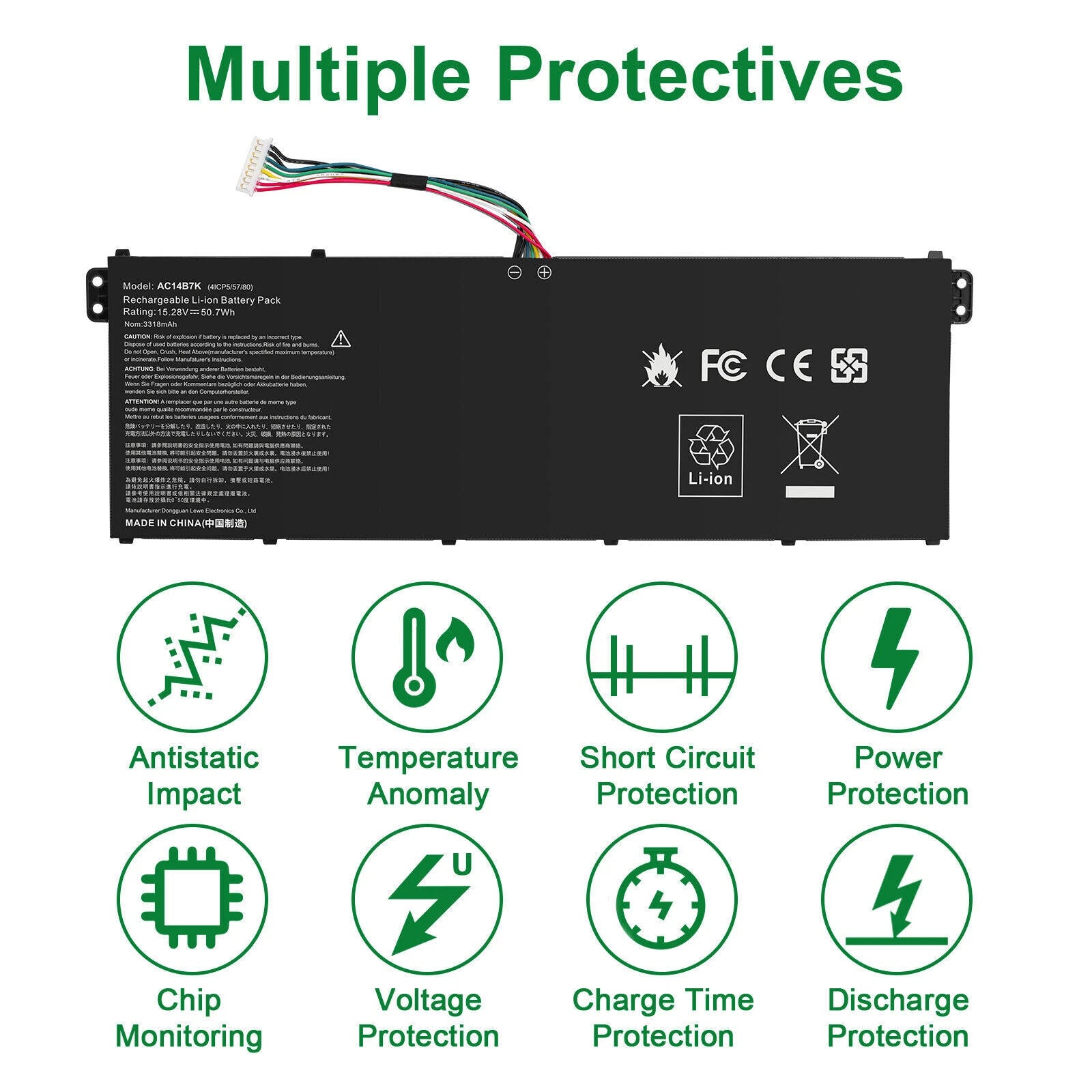 AC14B7K Battery for Acer Nitro 5 AN515-41 AN515-42 TravelMate P236 TMP236 Series