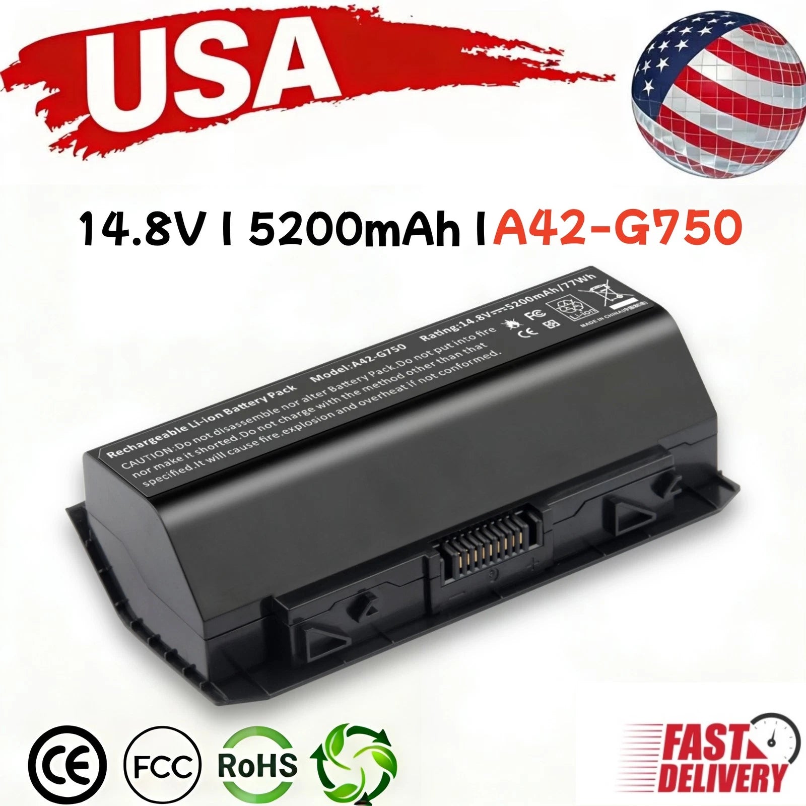 Battery for ASUS A42-G750 A42G750 G750 ROG G750J G750JM G750JW G750JX G750JS
