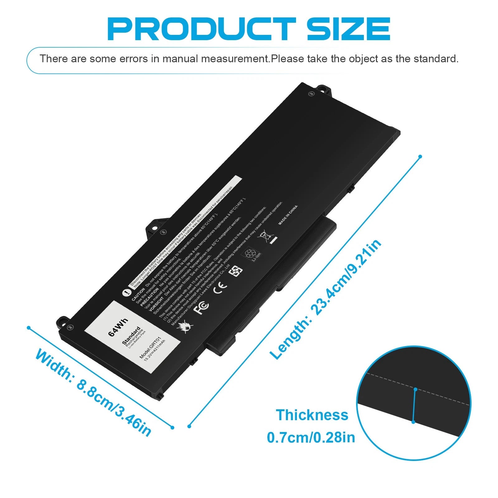 Battery GRT01 For Dell Latitude 15 5521 5531 Precision 15 3561 3571 0R05P0 05RGW