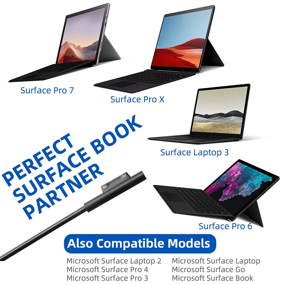 65W Surface Pro Power Adapter Charger For Microsoft Surface Pro 3 4 5 6 7 8 9 GO