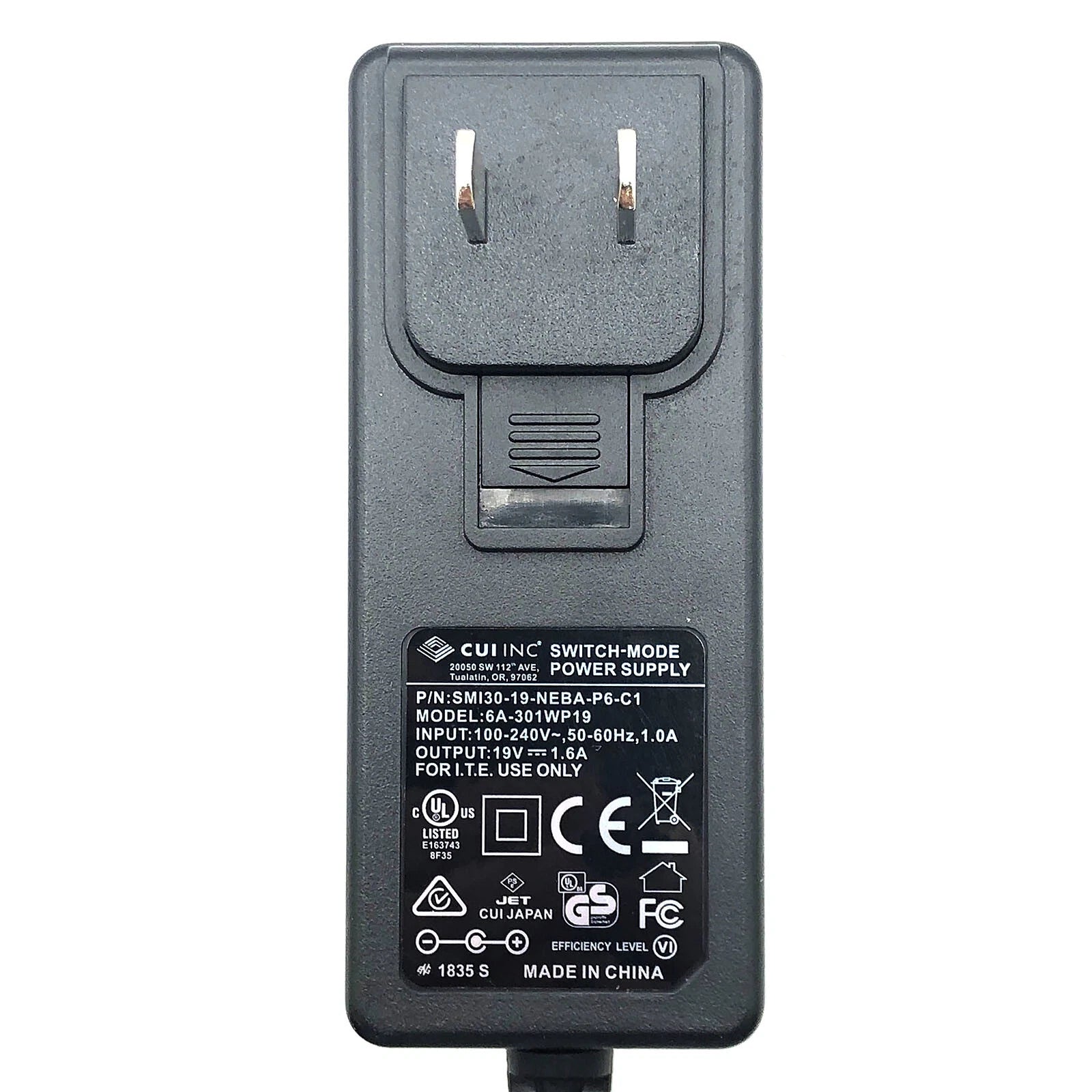 NEW Original CUI Switch-Mode AC Power Adapter SMI30-19-NEBA-P6-C1 Charger 19V