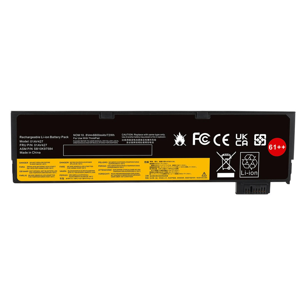 61++ Battery for Lenovo ThinkPad T470 T570 T480 T580 01AV423 01AV425 01AV427
