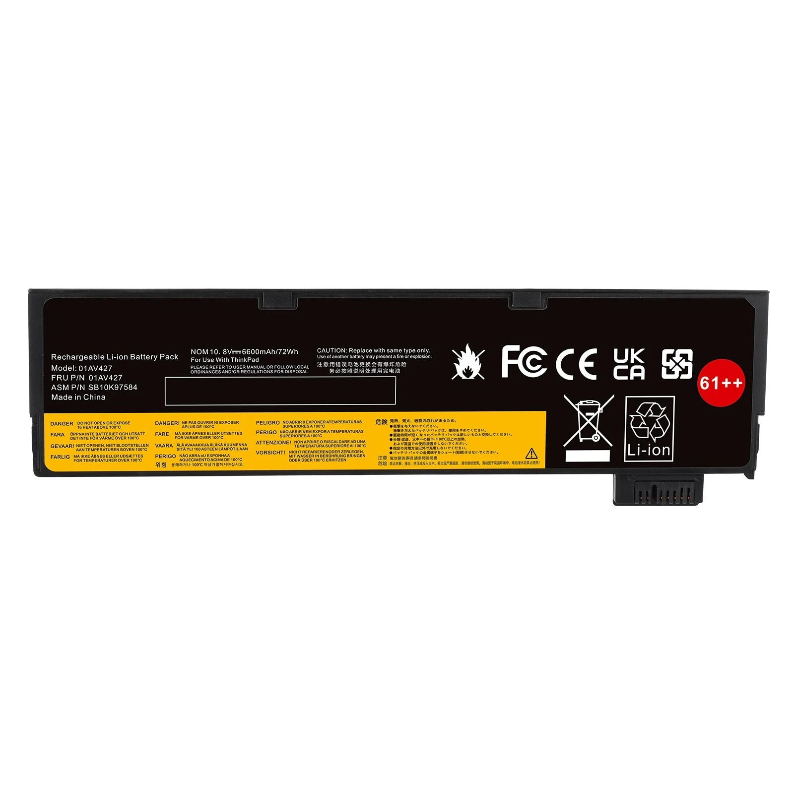 61++ Battery for Lenovo ThinkPad T470 T570 T480 T580 01AV423 01AV425 01AV427