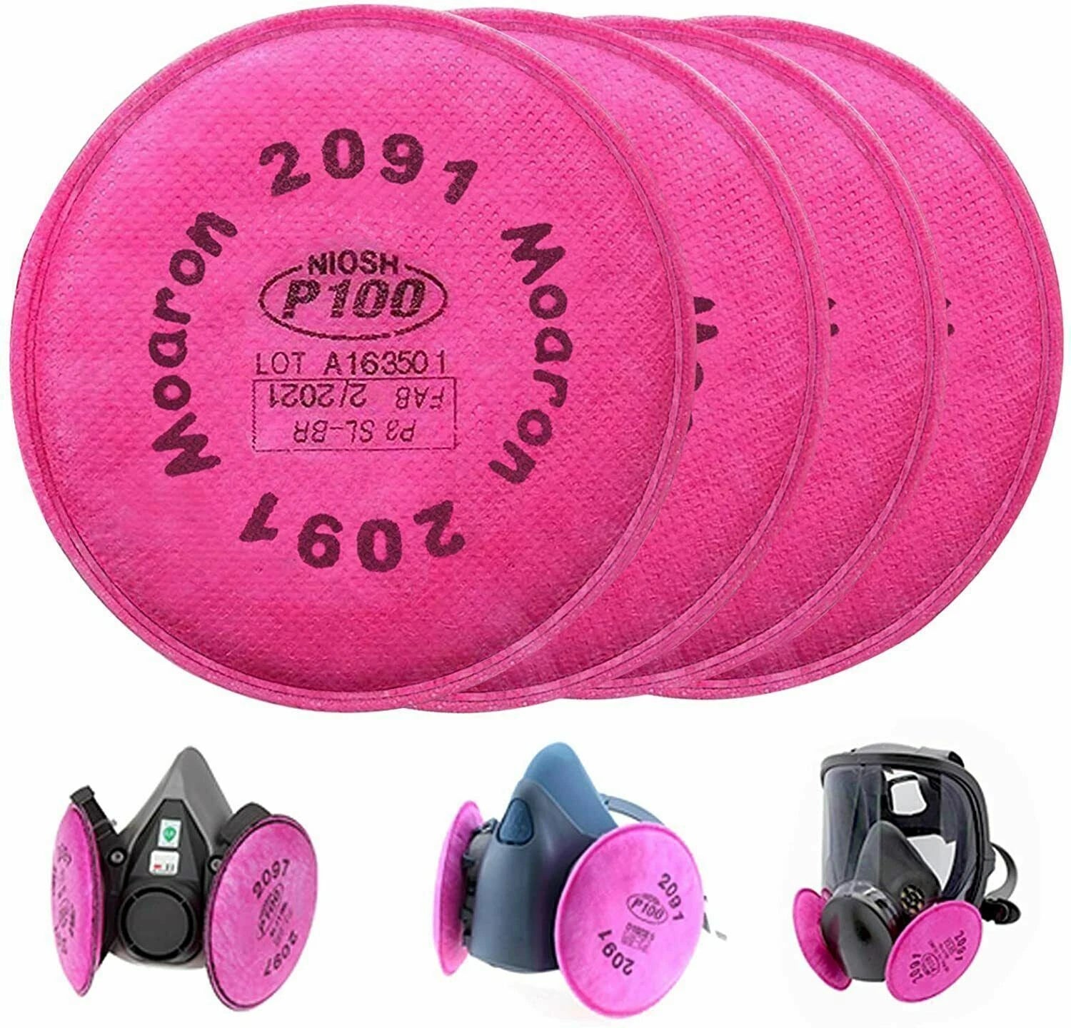 20PCS (10 Pairs) 2091 Filters for 6200 6300 6800 7502 Series Respirator 2091CN