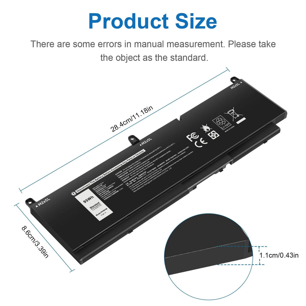 Battery PKWVM For DELL Precision 7550 7560 C903V CR72X 17C06 447VR 95Wh 8333mAh