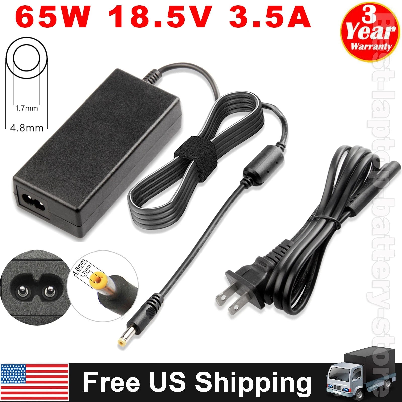 65W AC Adapter Power Supply Charger for HP Pavilion DV5900 DV6500 DV6600 DV9000