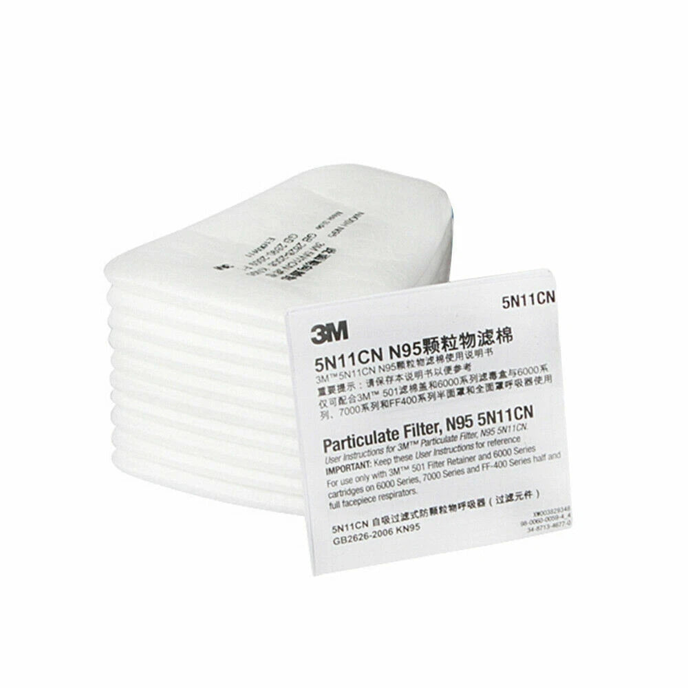 20X5N11 Cotton Filter +2XCover Replacement For 6200 6800 7502 Respirator Filters