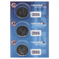 Renata CR1616 lithium batteries x 3