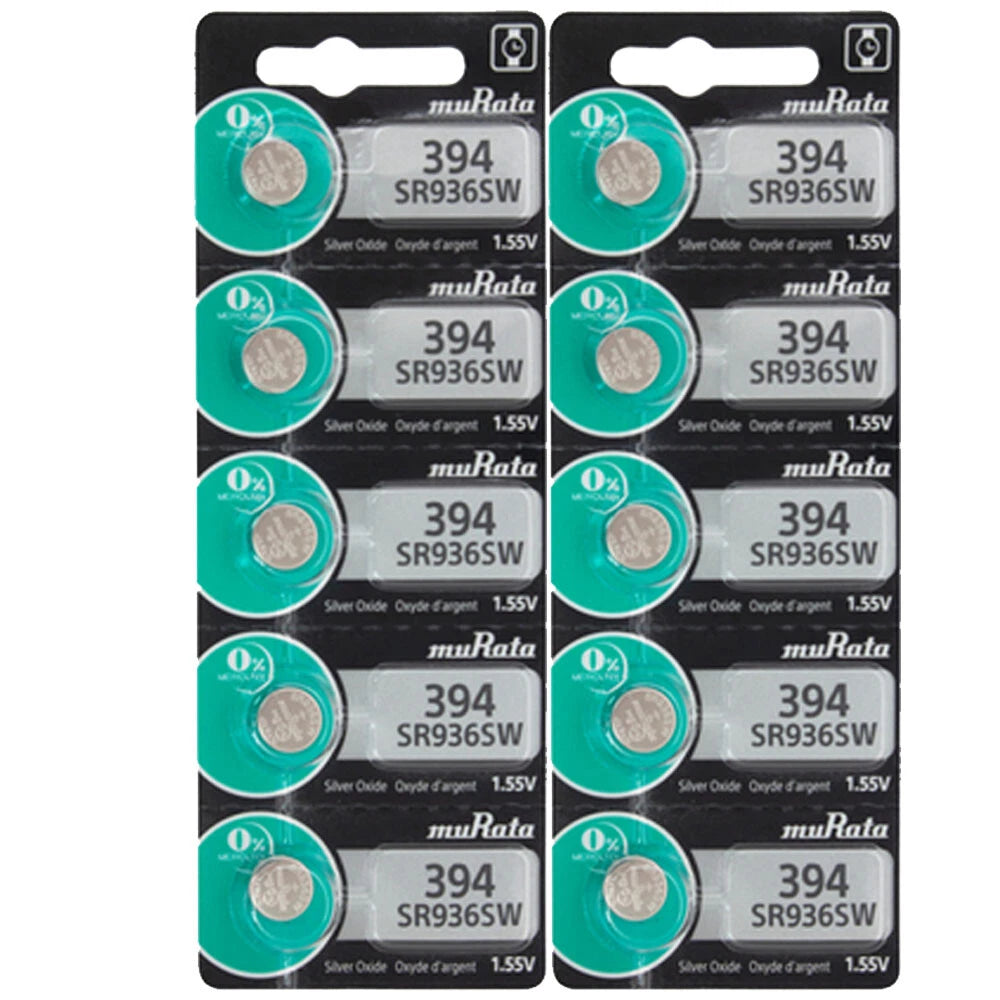 20 Murata Replaces Sony 394 SR936SW LR936 LR45 Silver Oxide 1.55V Watch Battery