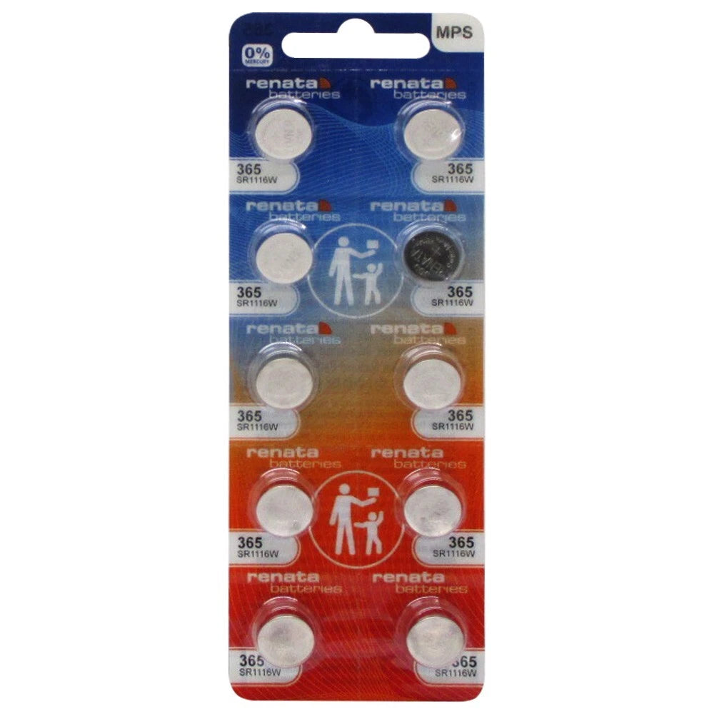 10 Pcs Renata 1.55V Button Cell Battery 365 SR1116W