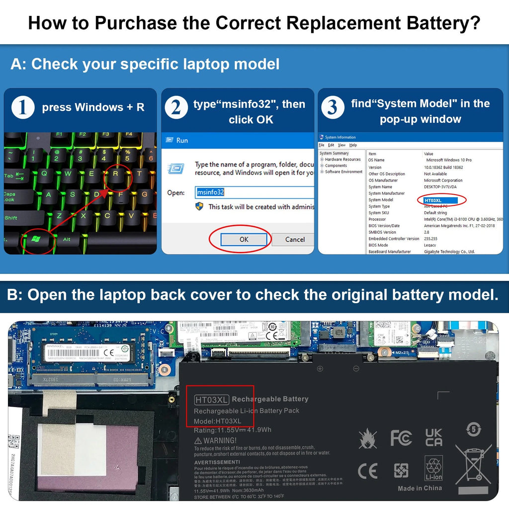 ?HT03XL L11119-855 Battery for HP Pavilion 14-CE CF15-CS 17-CA Notebook PC