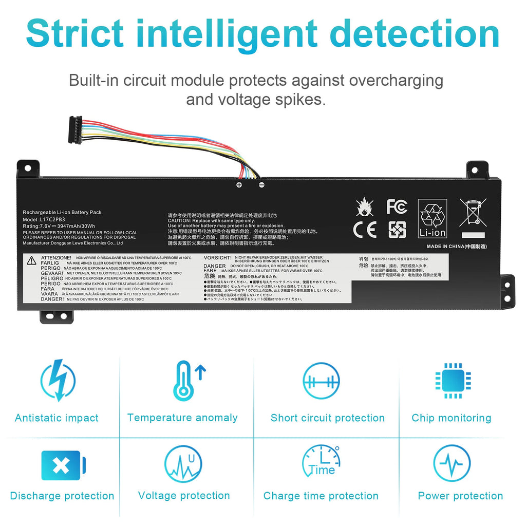 L17C2PB3 L17L2PB3 L17M2PB4 Battery For Lenovo V130-15IGM V330-15IKB 30Wh