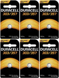 Duracell 357 / 303 Silver Oxide 6 Batteries (SR44SW / SR44W)