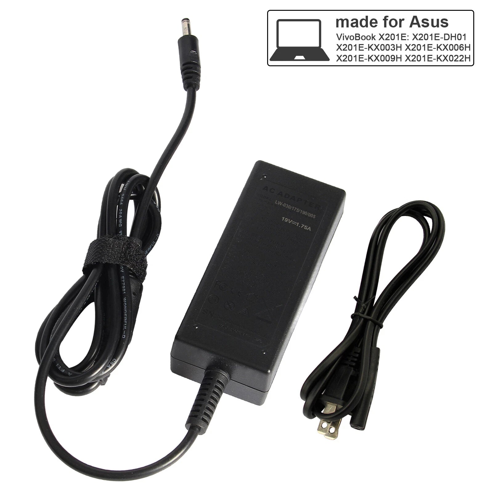 For Asus Q200E AR5B125 X553S X553SA-BHCLN10 AC Power Adapter Charger 19V 1.75A