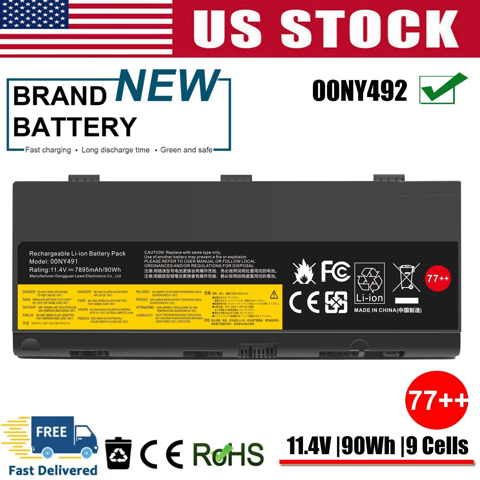 ?Battery For Lenovo ThinkPad P50 P51 P52 00NY490 00NY492 SB10H45077 SB10H45078
