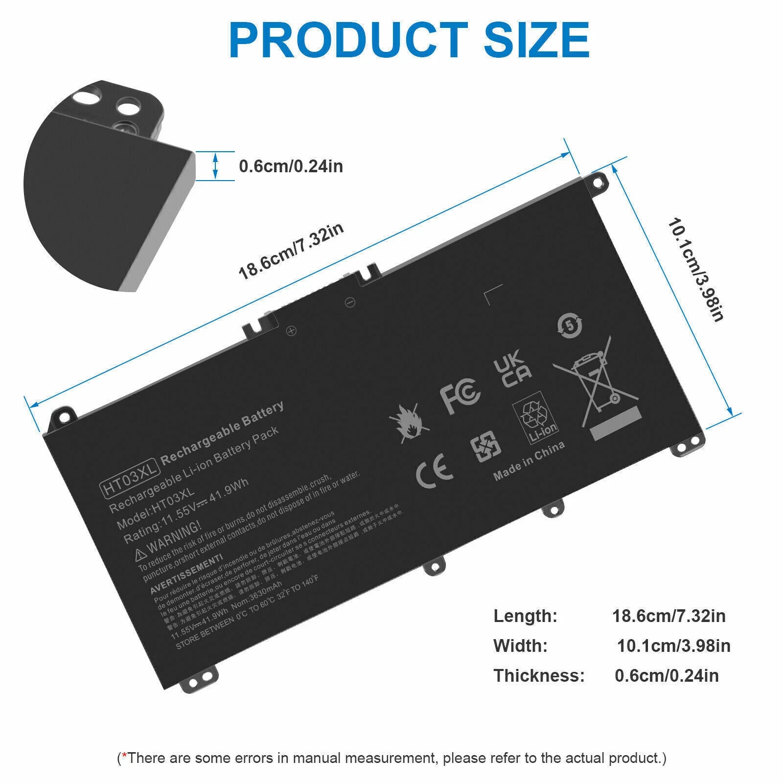 LOT HT03XL L11119-855 Battery for HP Pavilion L11421-2C2 15-CS 15-DA 14-CE 14-CF