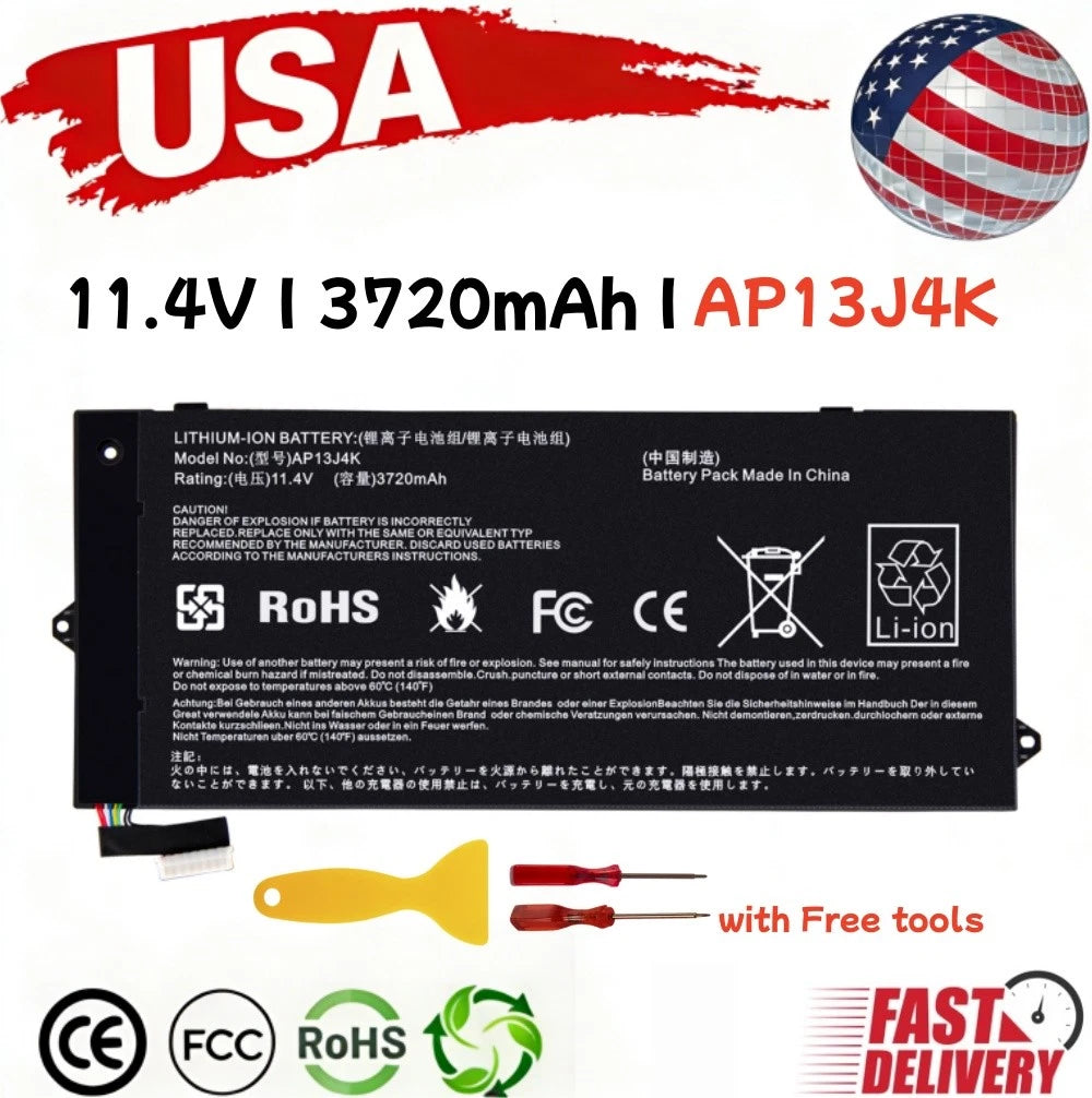 Battery For Acer Chromebook AP13J3K AP13J4K C720 C720P C740 14 CB3-431 3720mAh