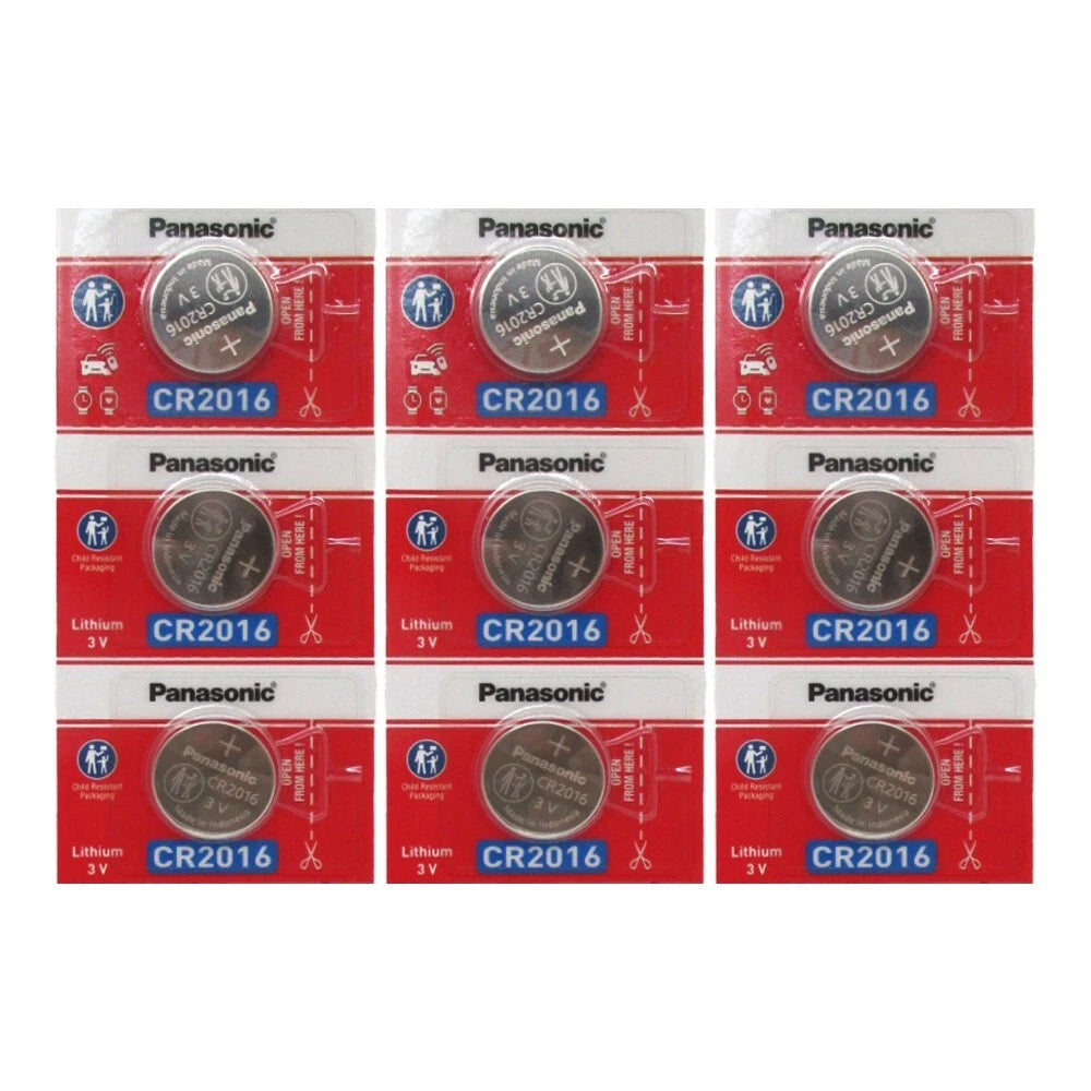 9 x PANASONIC CR 2016 CR2016 ECR2016 LITHIUM COIN CELL Button Battery