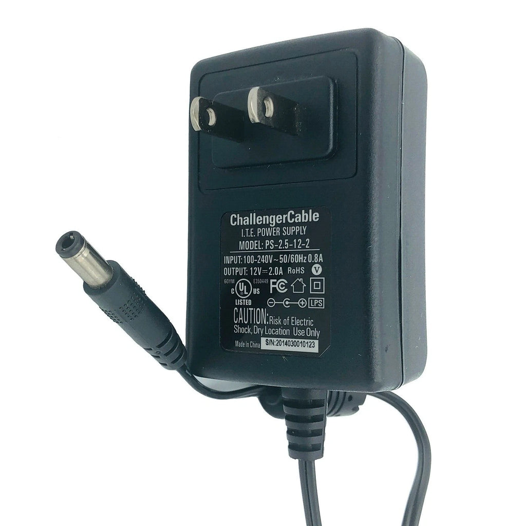 ChallengerCable AC DC Adapter Charger 12V 2.0A 24W PS-2.5-12-2 PS-2.5-12-2WTM