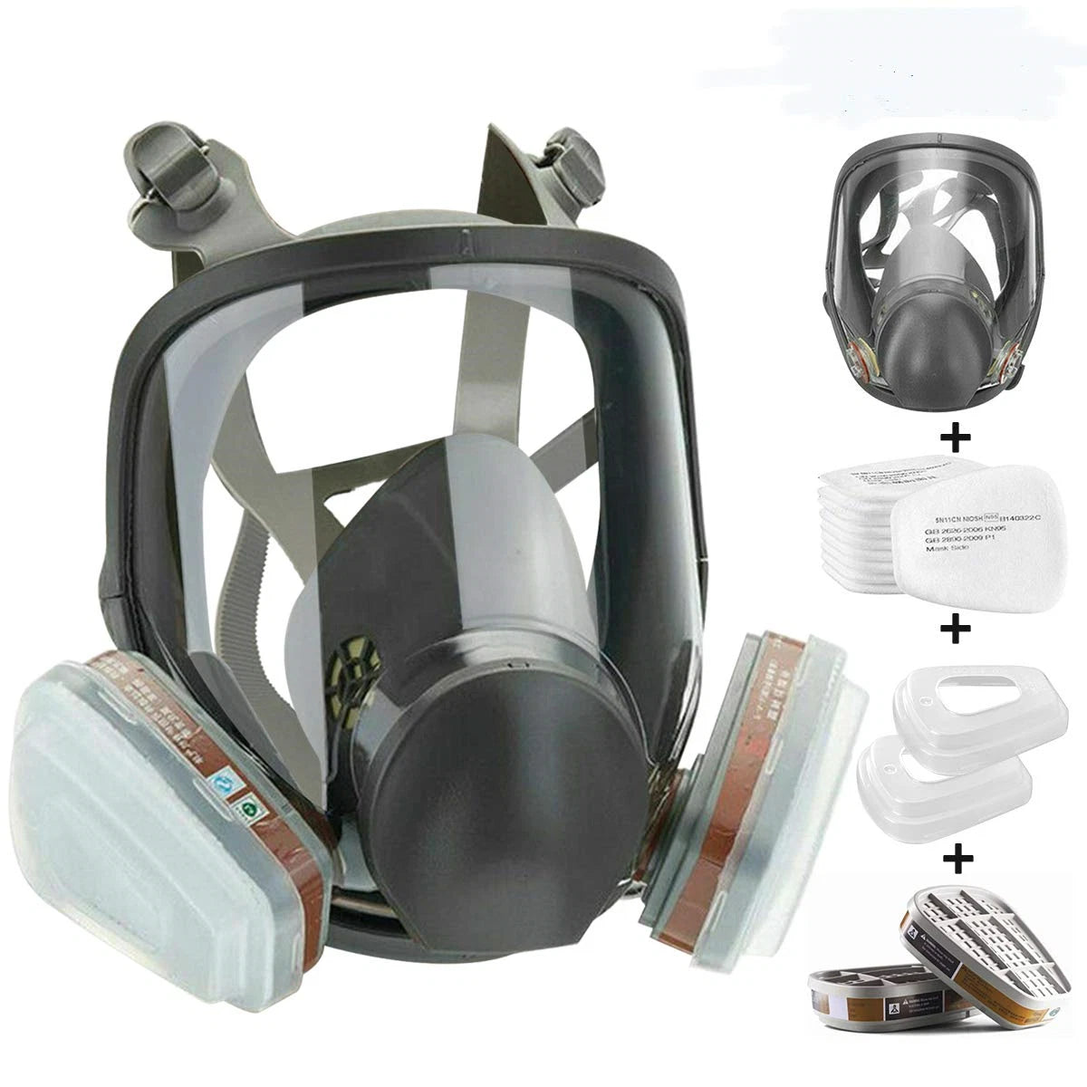 Facepiece Full Face Gas Mask 2091 Filter Respirator Painting For 6800 Reusable
