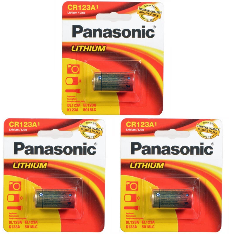 3x Panasonic CR123A CR123 123 3V Photo Lithium Battery