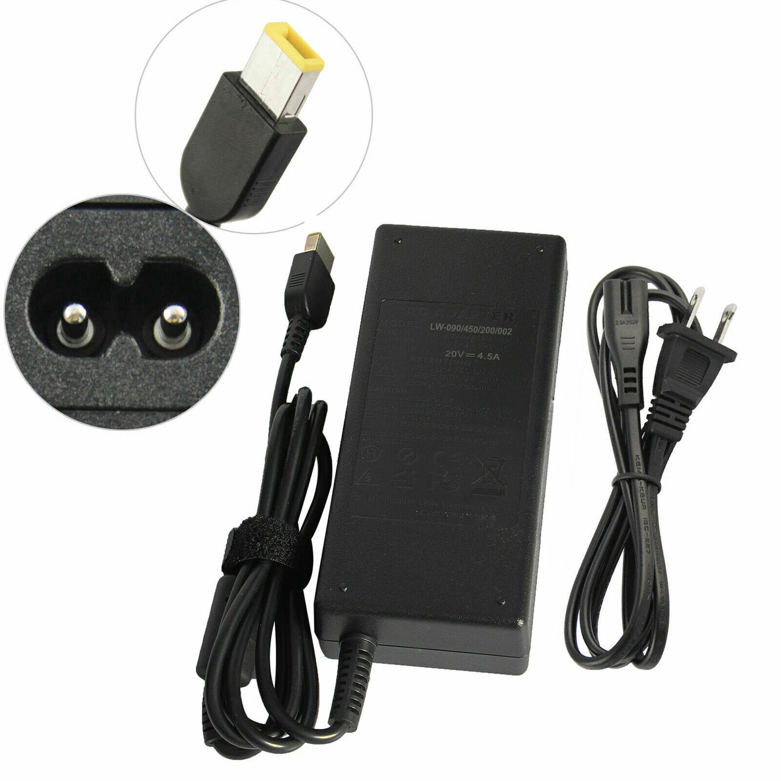 90/65W AC Adapter Charger for Lenovo Slim Tip Laptop Power Supply Cord watts