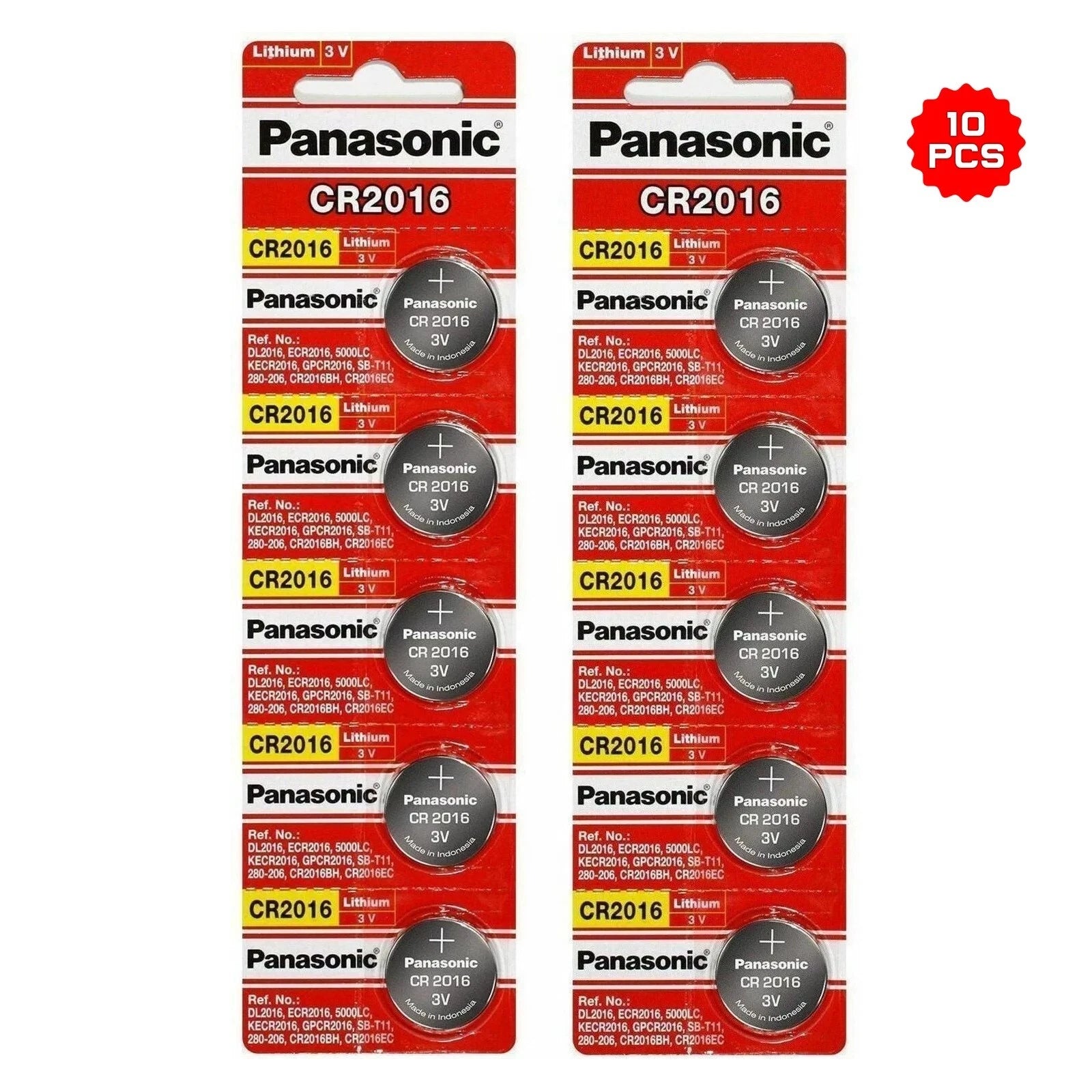 10 x PANASONIC CR 2016 CR2016 CR-2016 LITHIUM COIN CELL Button Battery Exp 2035