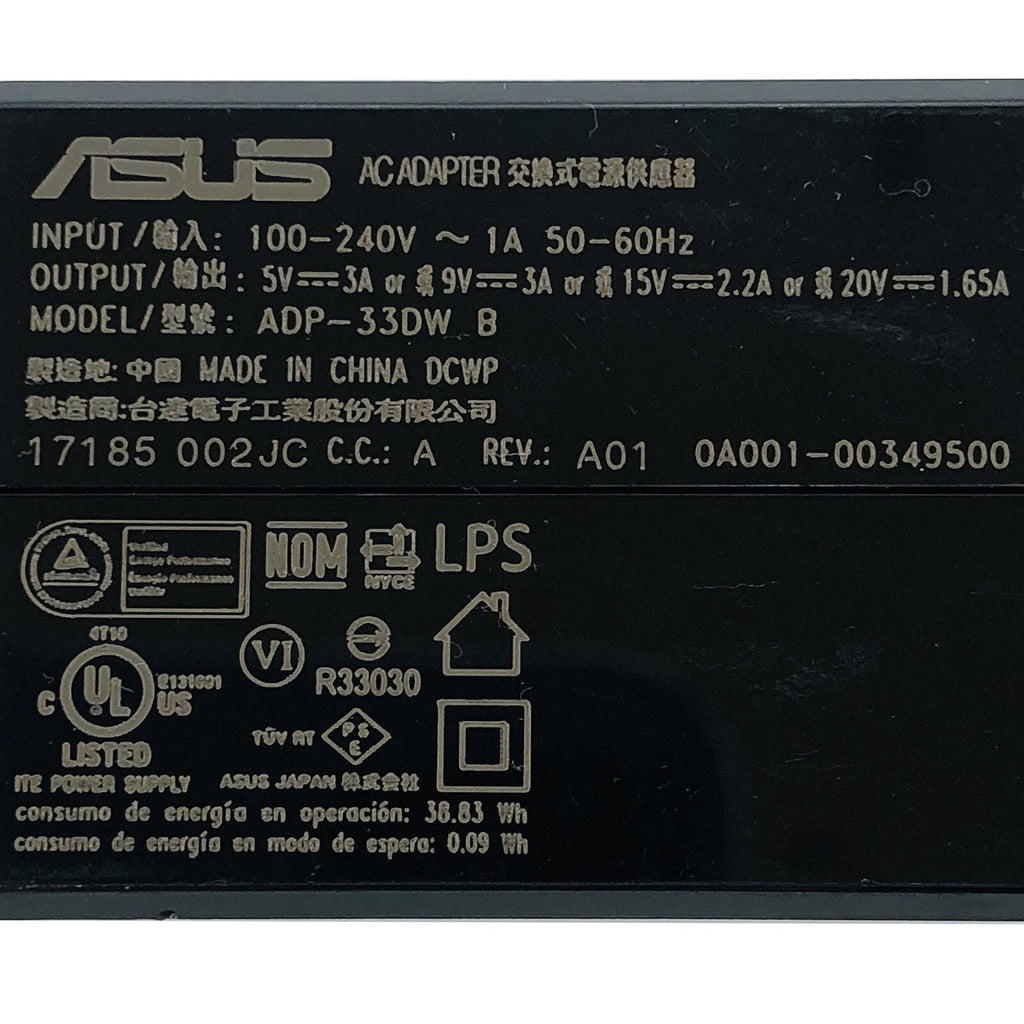 NEW Genuine Asus 33W AC Wall Adapter 5-20V 1.65-3A USB-C Model ADP-33DW B OEM