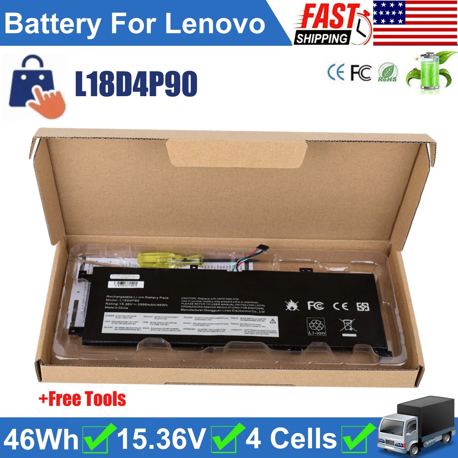 L18C4P90 L18D4P90 Battery for Lenovo ThinkPad L13 Yoga 1st 2nd Gen 20R5 20R6 US