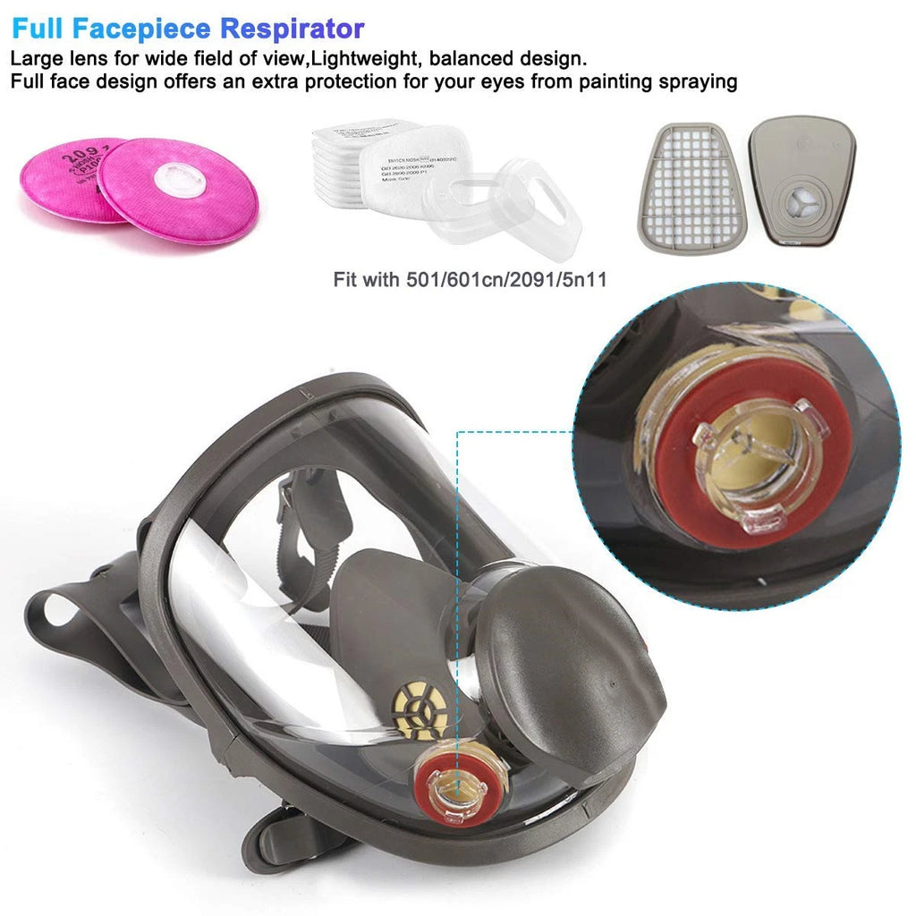 17 in 1 Full Face Gas Mask Respirator Painting Spraying for 6800 Facepiece Safe