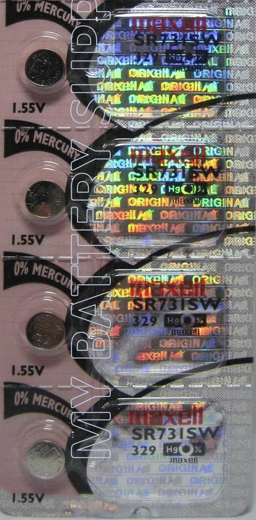 Button Coin Cell Batteries Maxell 329 4 Pcs