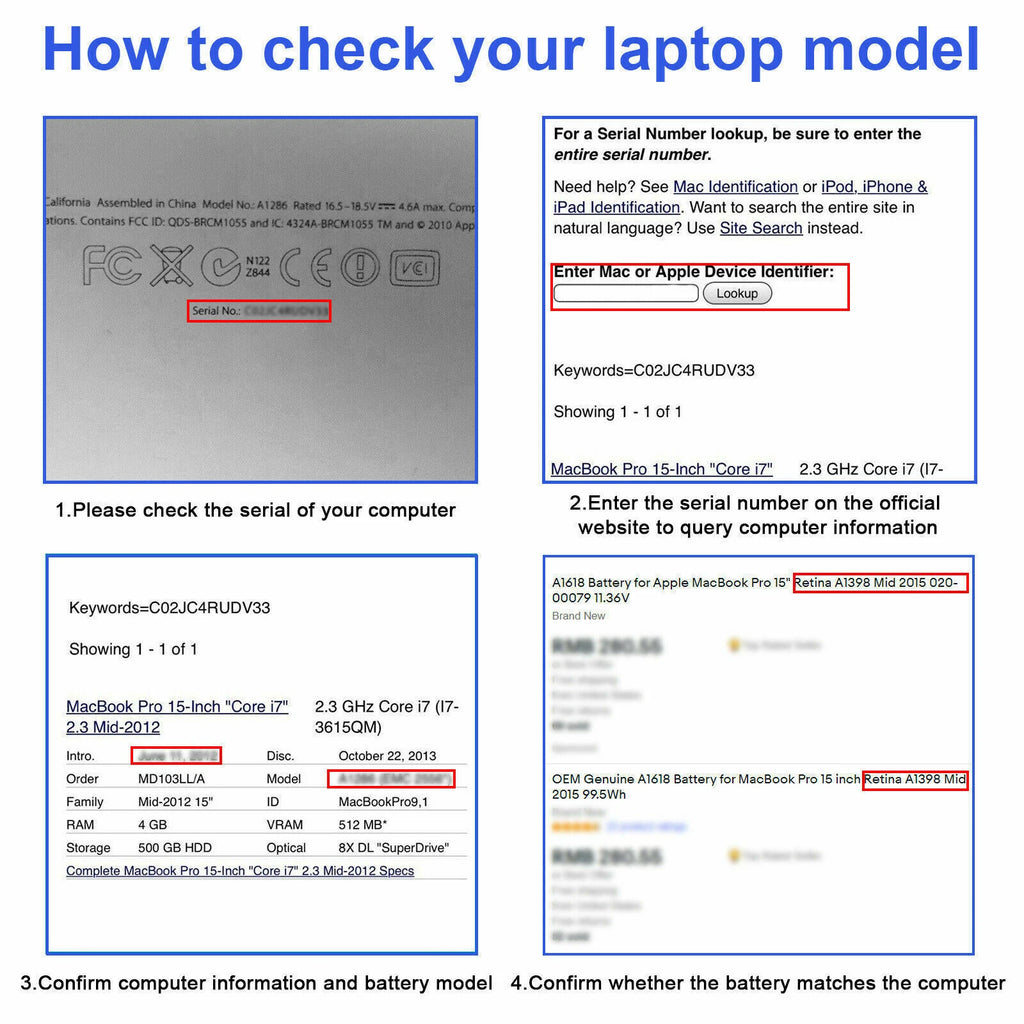 A1618 A1494 Battery For MacBook Pro 15''Retina A1398 Late 2013 Mid 2014 Notebook