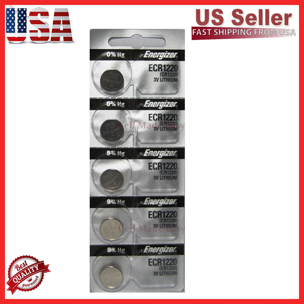 5 Fresh ENERGIZER CR1220 BATTERY 3V LITHIUM DL1220 BR1220 DL1220 ECR1220 SB-T13