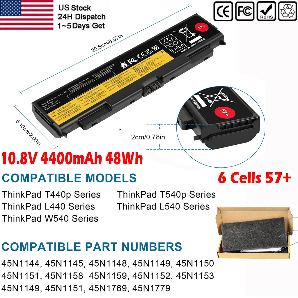 ?57+ T440P Battery For Lenovo ThinkPad T540P L440 L540 W540 W541 0C52863 0C52864