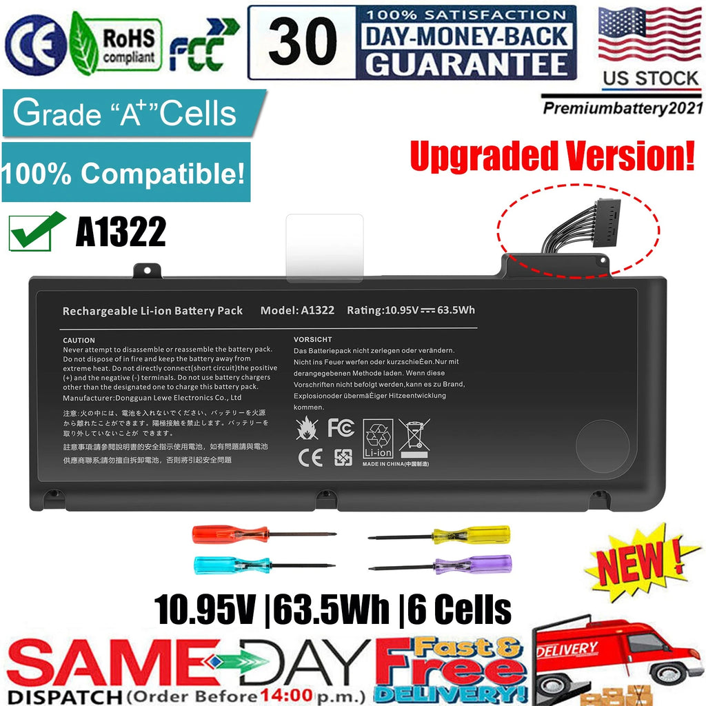 Battery For Apple MacBook Pro 13 inch A1278 A1322 Mid 2009 2010 Early 2011 2012
