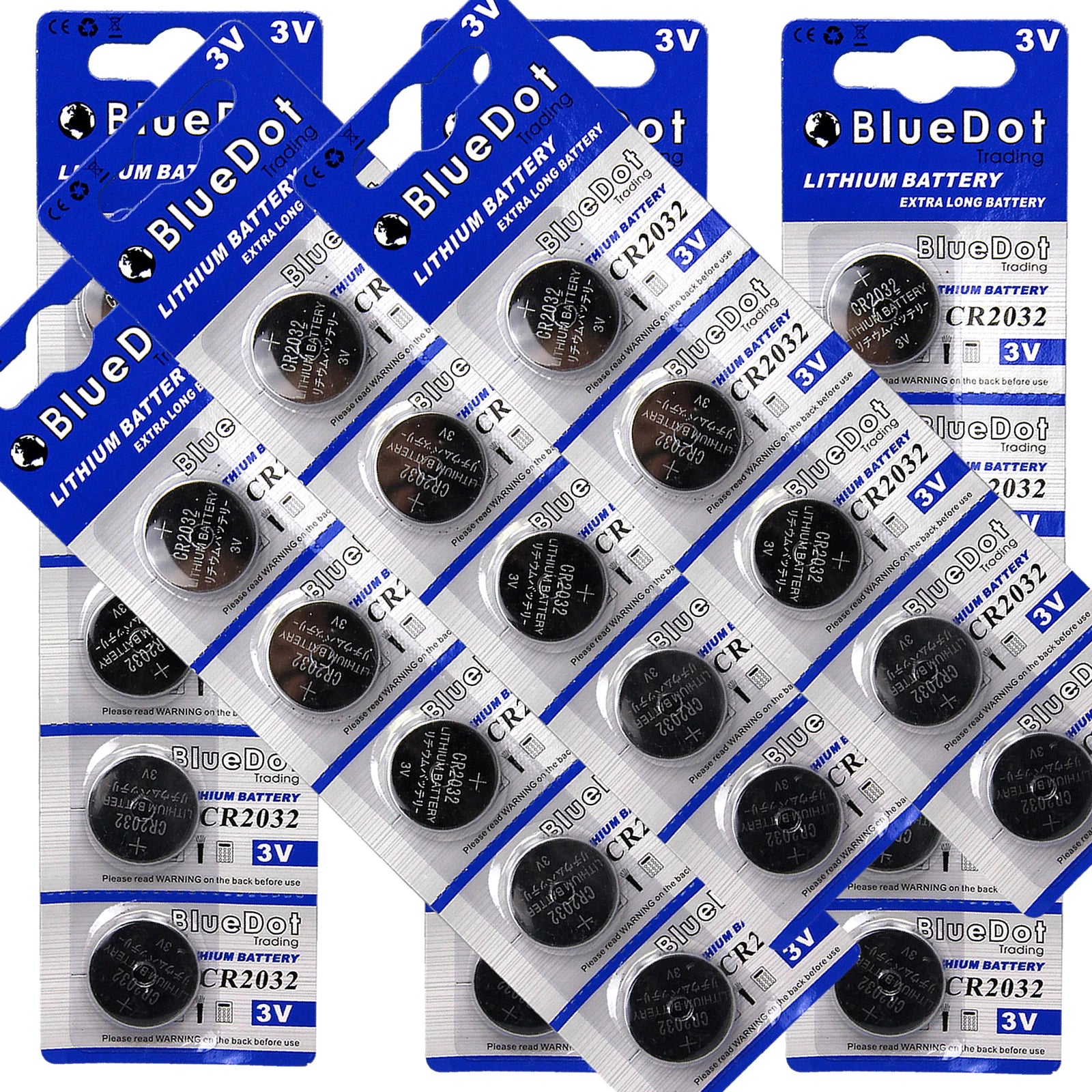 30 pieces BlueDot Trading RETAIL PACKAGED CR2032 DL2032 ECR2032 Lithium battery