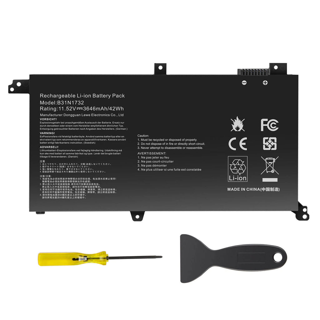 ?B31N1732 Battery For Asus VivoBook S14 S430FA S430FN VX60G X430UF 42Wh 11.52V