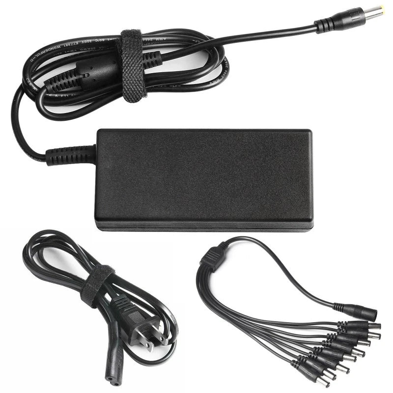 12V 5A 8 Ways Power Splitter Adapter Charger For Analog AHD DVR Camera RGB LED