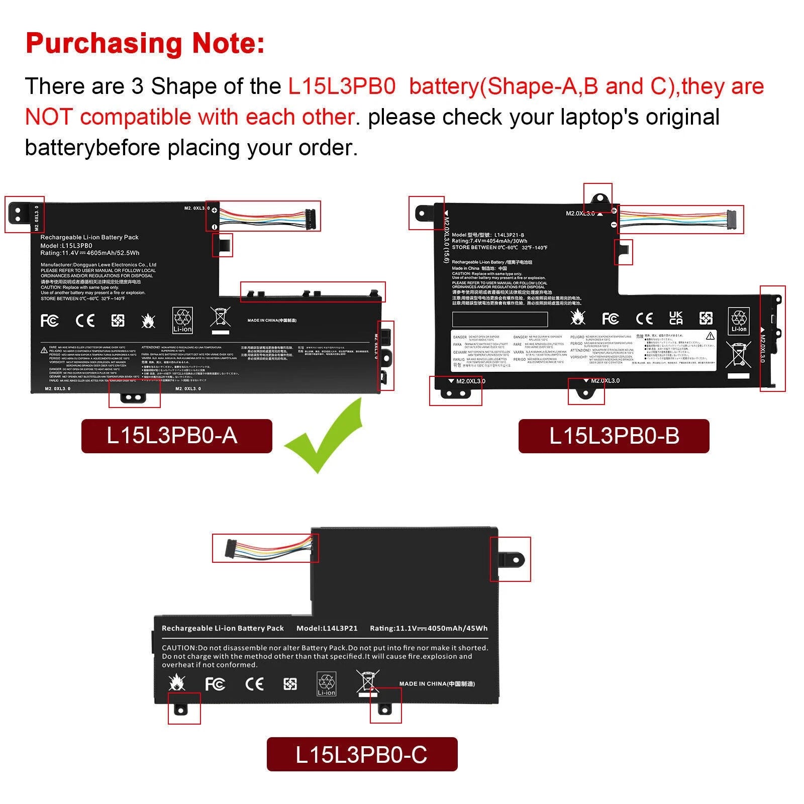 L15L3PB0 L15M3PB0 BATTERY FOR LENOVO Flex 5 1570 IdeaPad 320S-15ABR 520S-14IKB