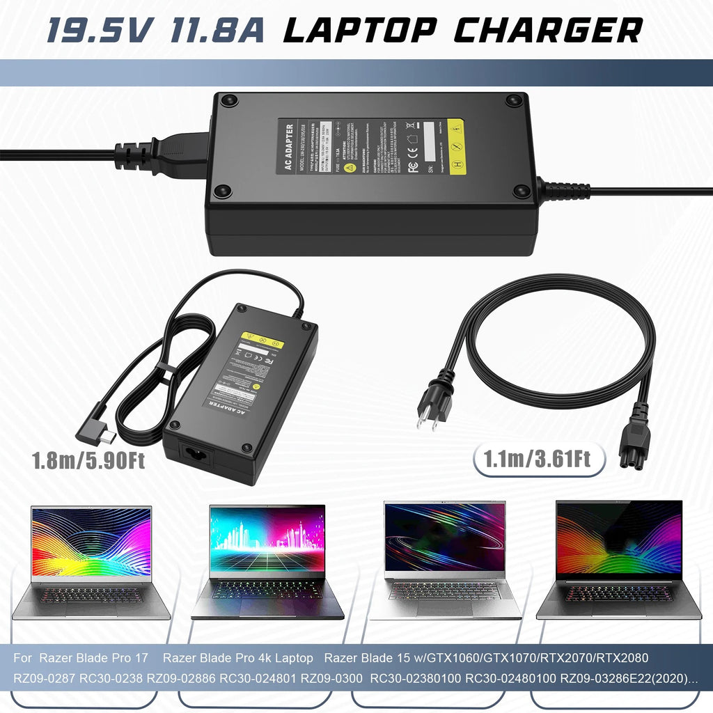 230W Adapter Charger for Razer Blade15 GTX1060/GTX1070/RTX2070/RTX2080 RC30-0238