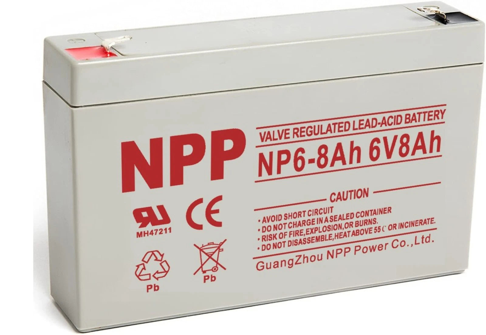 NPP NP6-8Ah 6V 8Ah AGM VRLA General Series Battery