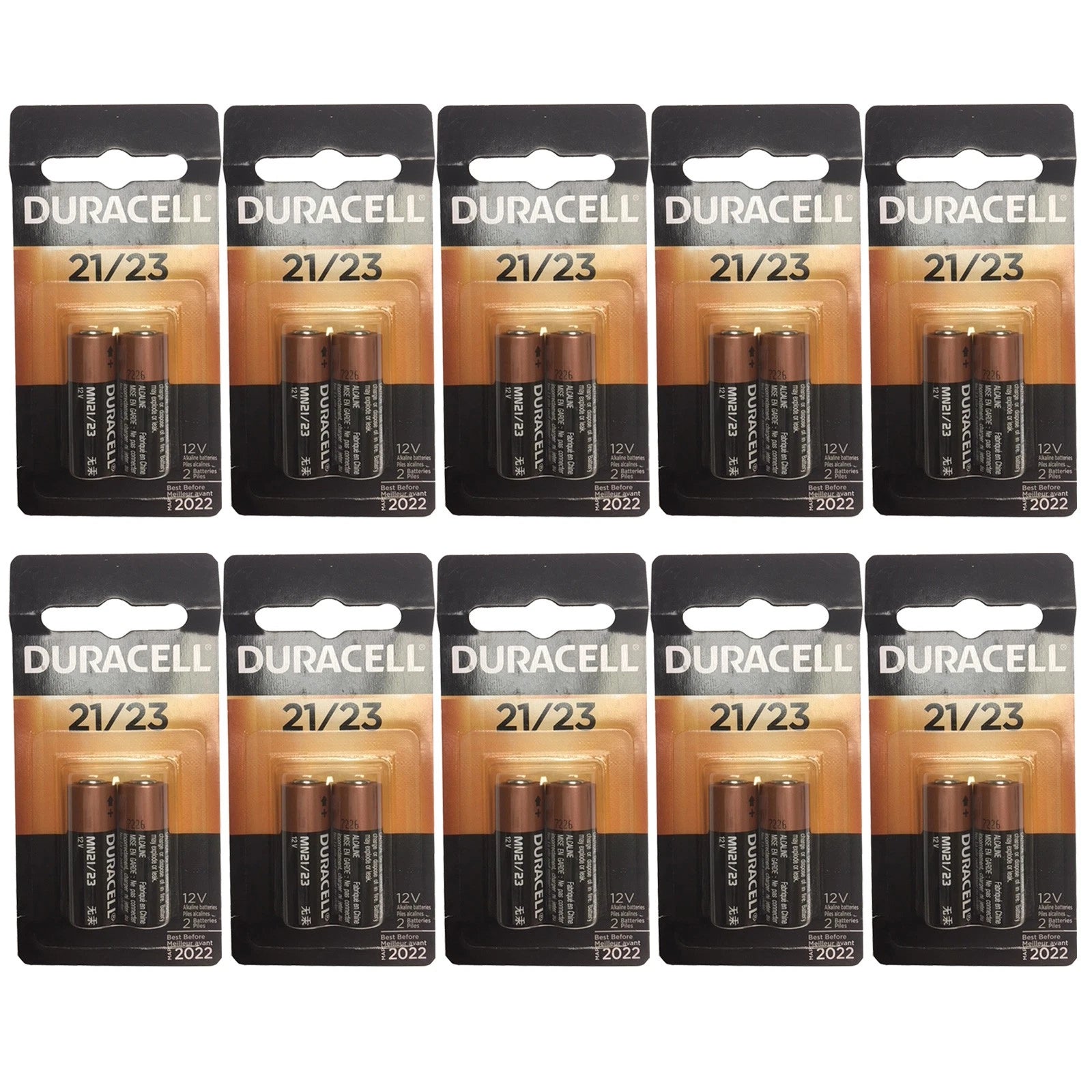 10x 2pk Duracell MN21 Alkaline 12V Battery A23, GP23A GPS Tracker Keyless Remote