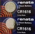 CR 1616 RENATA WATCH BATTERY (2 piece) ECR1616 FREE SHIPPING Authorized Seller