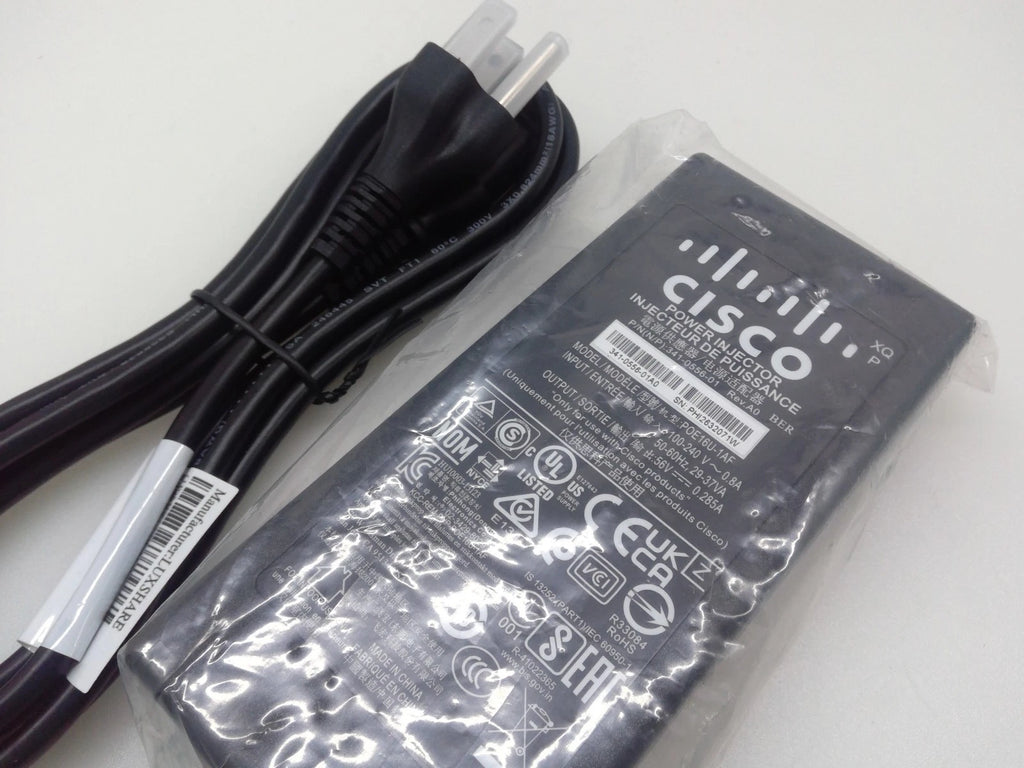 Cisco 341-0556-01 POE16U-1AF 56V 0.285A Power Injector W/ Power Cord New