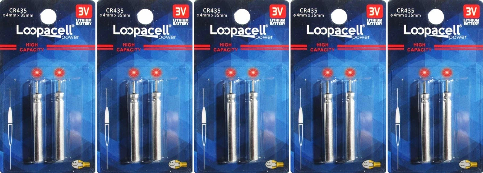 Loopacell CR435 BR435 435 Lithium Pin Type Cell 3V 10 Batteries