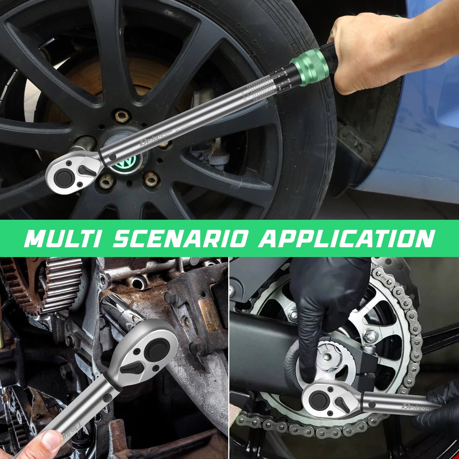 Torque Wrench Adjustable 1/2 inch Drive 20-220NM Ratchet Spanner Repair Kit 2025