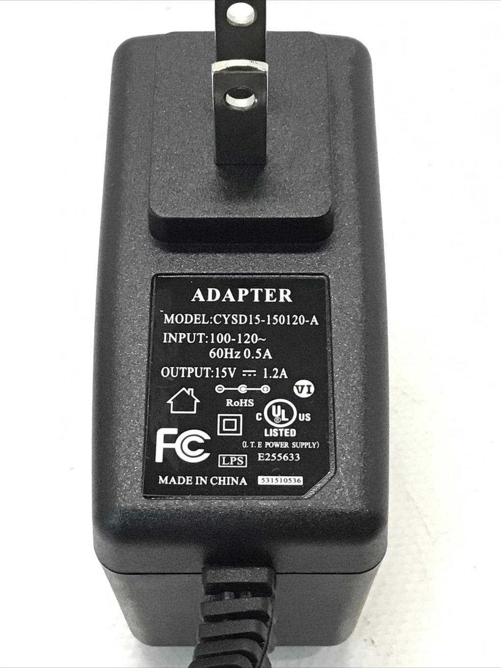 Genuine 15V 1.2A Charger AC Adapter Switching Power Supply CYSD15-150120-A 5.5mm