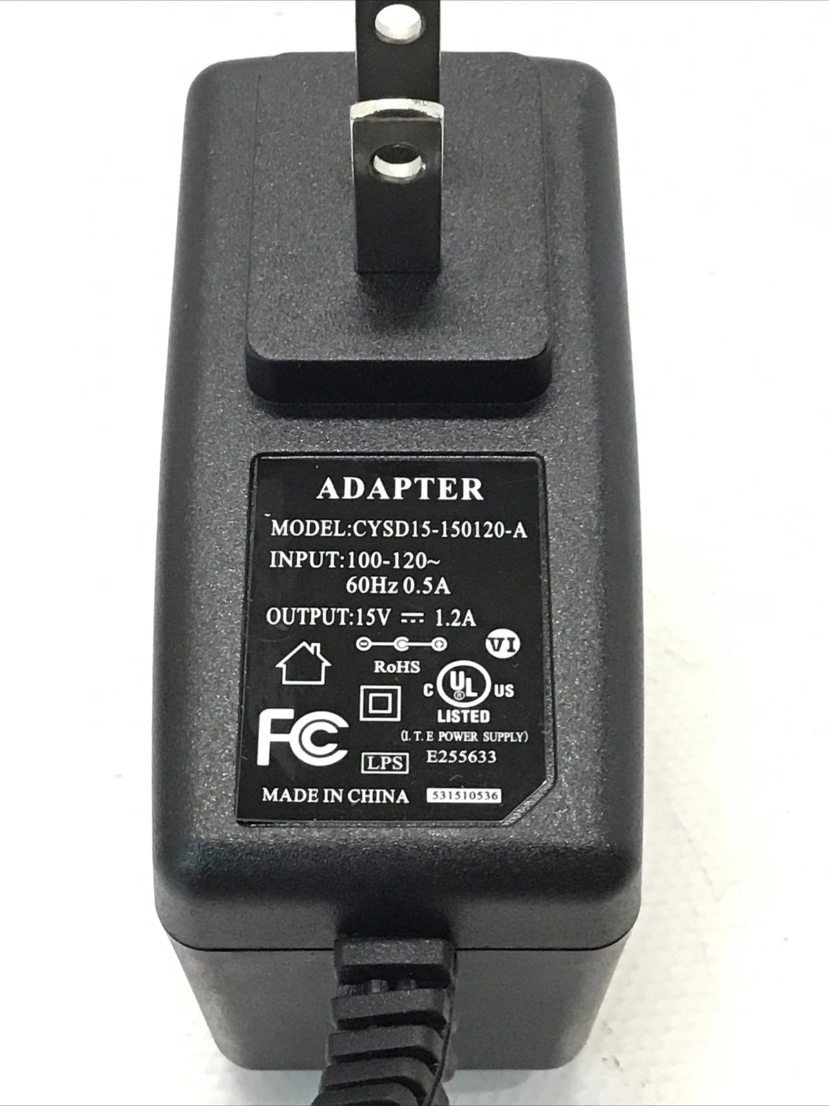 Genuine 15V 1.2A Charger AC Adapter Switching Power Supply CYSD15-150120-A 5.5mm